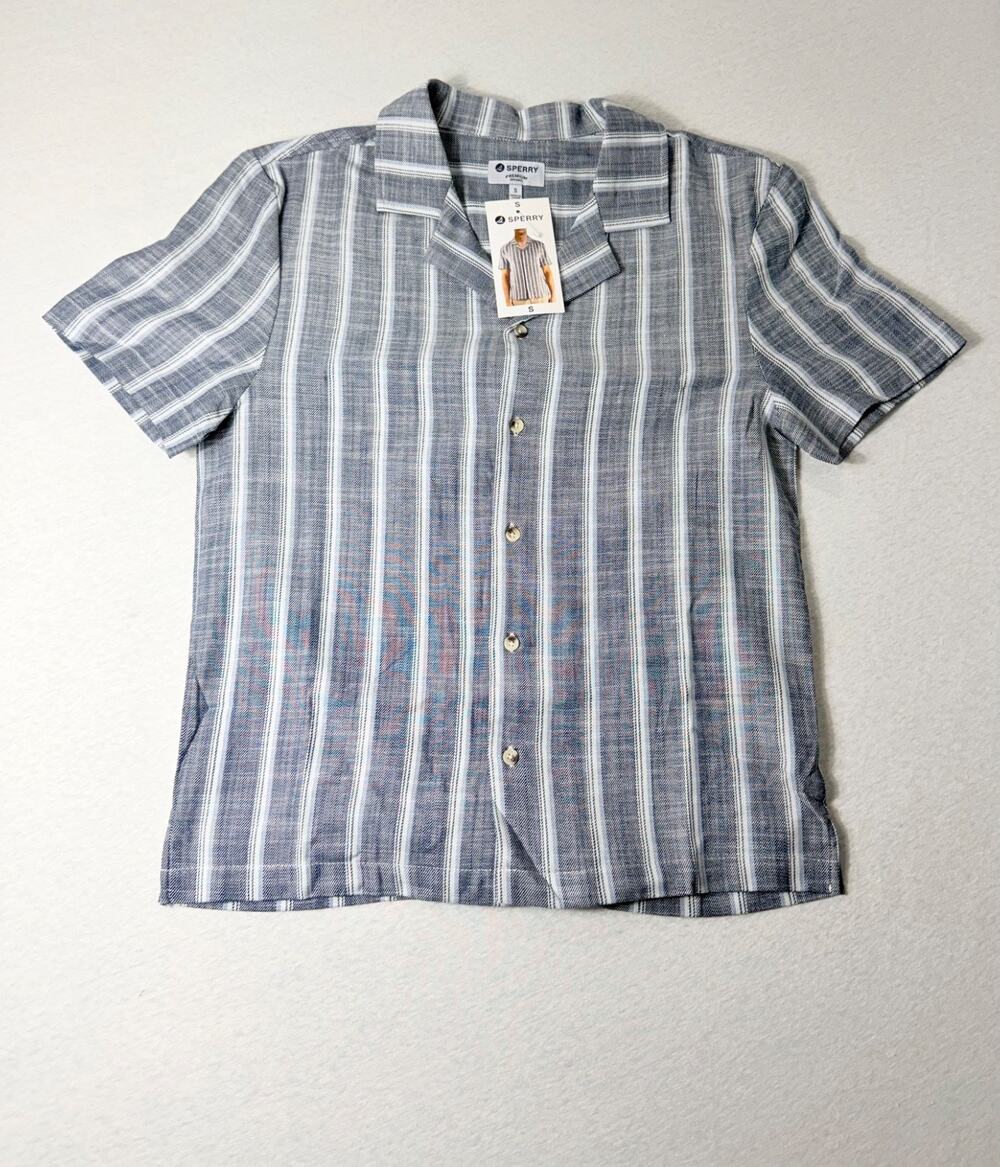 Sperry Button Up Men's Short Sleeve Shirts Small, Navy